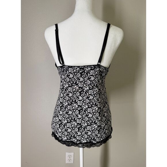 Y2k Marilyn Monroe Black Babydoll Tank Top Sz M Coquette Lace Trim Romantic - Picture 4 of 8